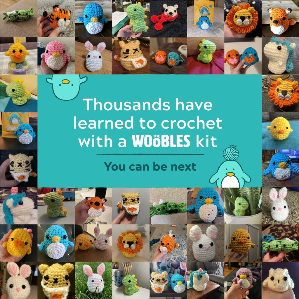 Woobles Beginner Crochet Kit - Rainbow Narwhal